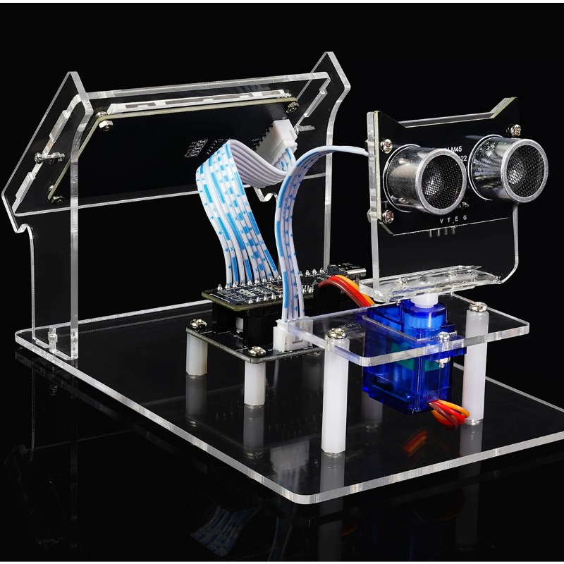 Diy Analog Electronics - ชุดเครื่องสแกนเรดาร์อัลตราโซนิกแบบอนาล็อก สำหรับนักเรียน นักประดิษฐ์ การเรียนรู้การเขียนโปรแกรม เครื่องตรวจจับเรดาร์ DIY