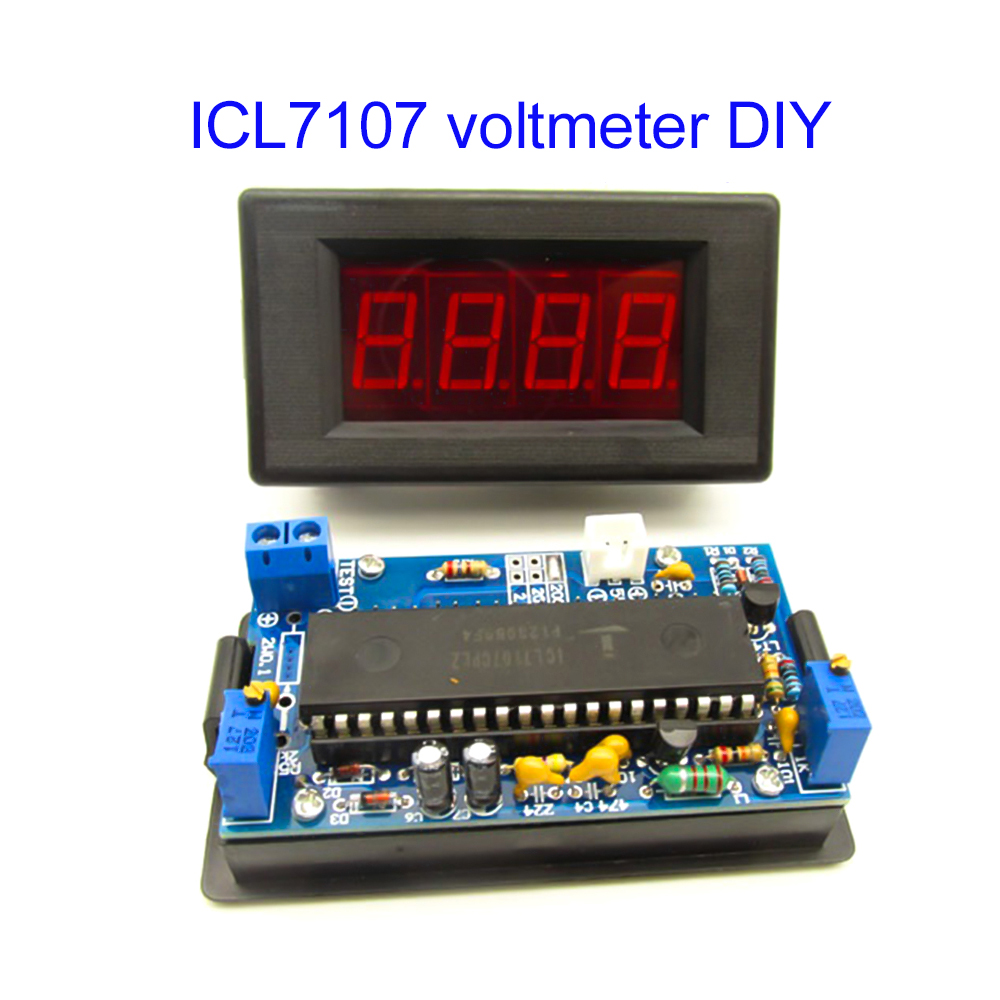 Diy Analog Electronics - ชุดอุปกรณ์วัดแรงดันไฟฟ้า ICL7107 สำหรับงาน DIY โมดูลวัดแรงดันไฟฟ้าดิจิตอล DC