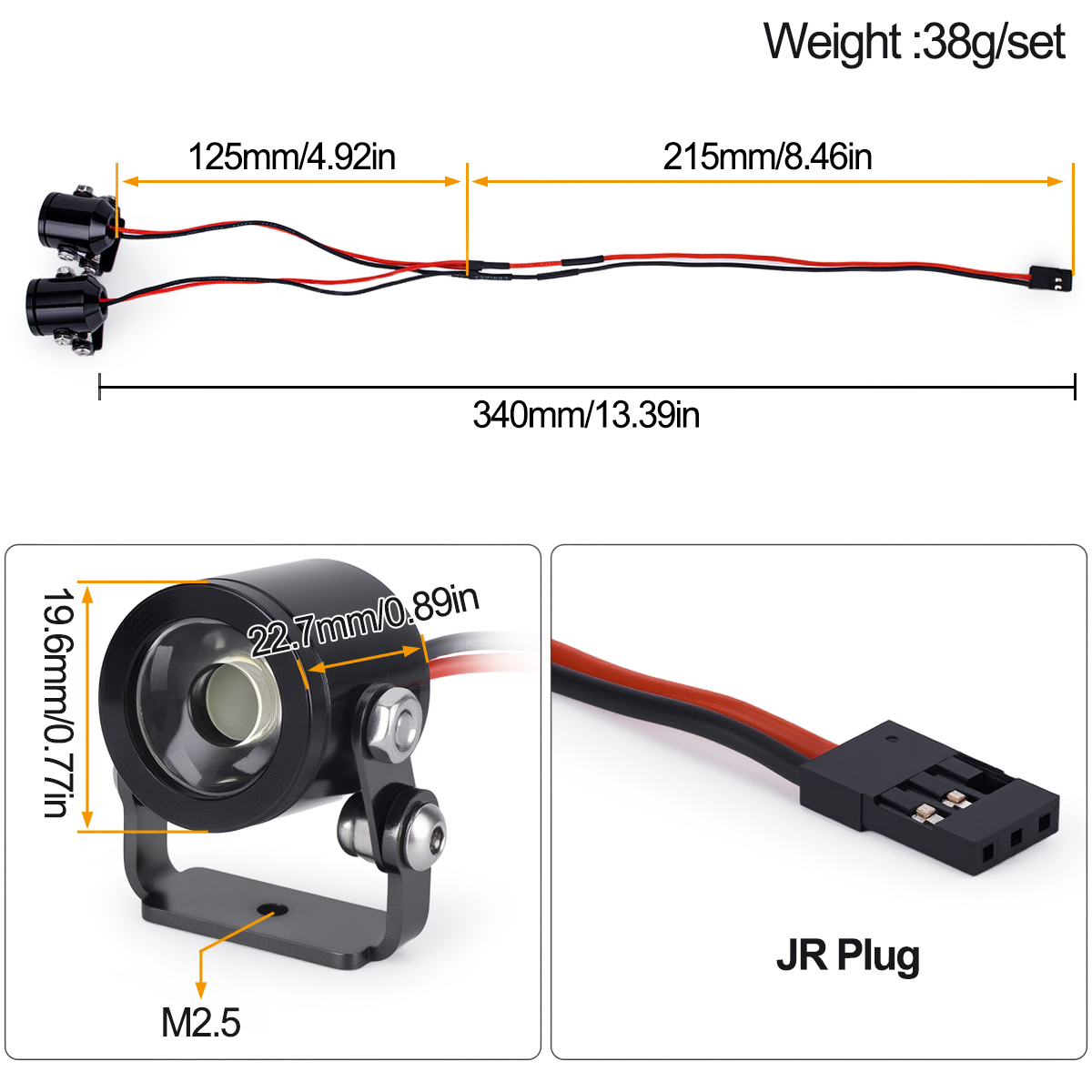 ไฟ LED สำหรับรถ RC พร้อมขายึด  - Diy Rc Electronics บทวิจารณ์และราคา